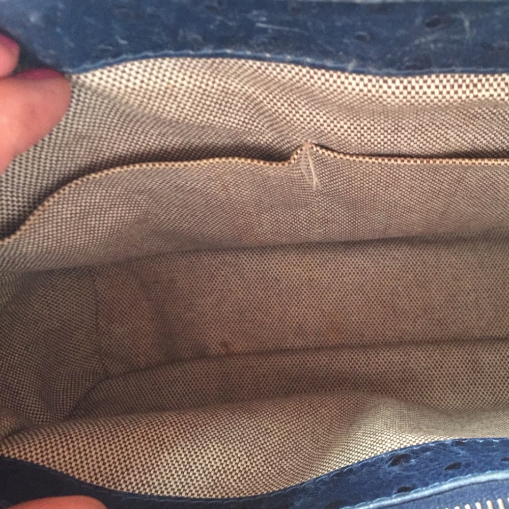 Dooney & Bourke Navy Ostrich Satchel - Picture 9 of 9